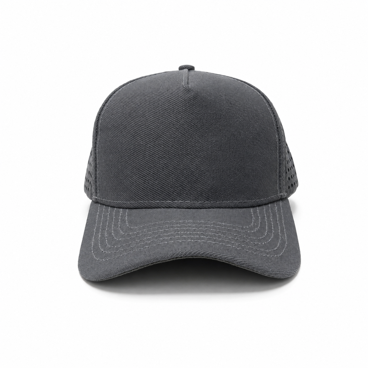 Boné Trucker Liso Perfurado Cinza