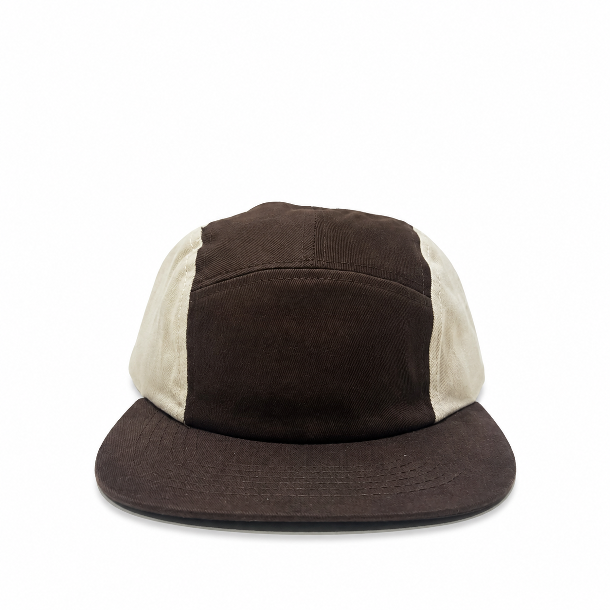 Boné Five Panel Bicolor Marrom e Bege