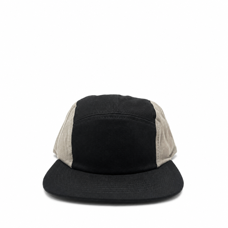 Boné Five Panel Bicolor Preto e Bege